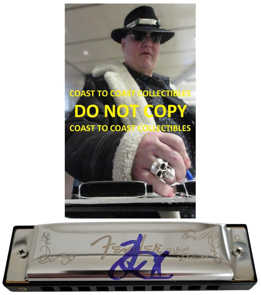 John Popper Blues Traveler Signed Fender Harmonica COA Exact Proof Autographed