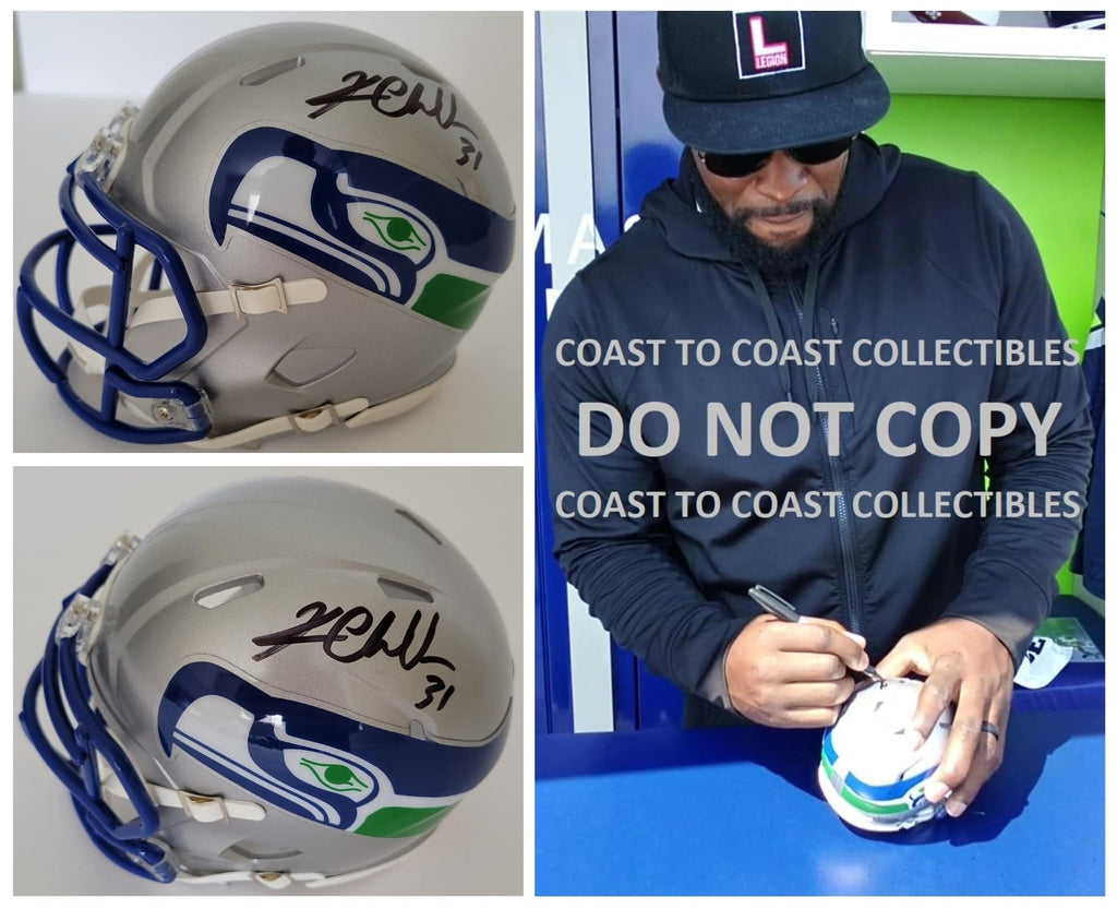 Kam Chancellor Signed Seattle Seahawks Mini Football Helmet Proof COA Autographed Throwback Helmet