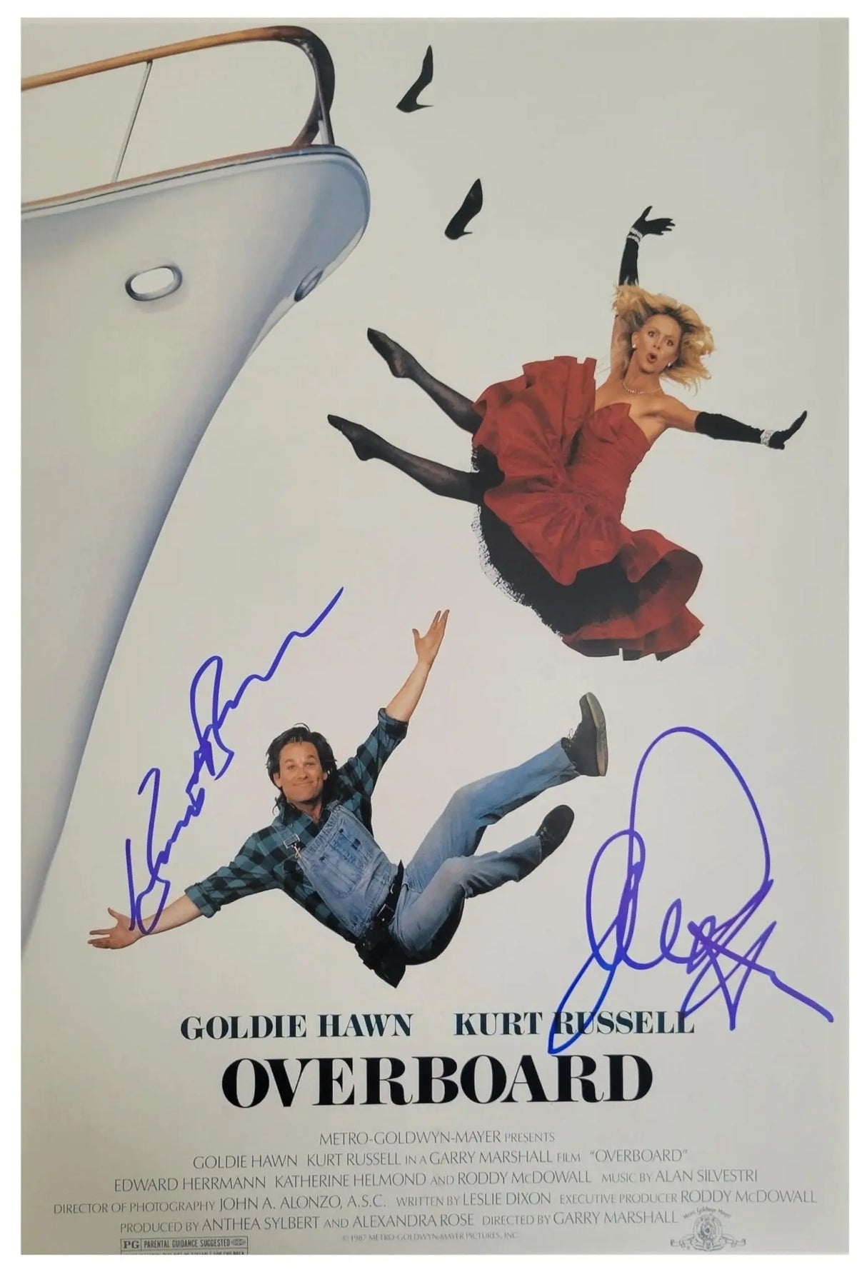 Kurt Russell Goldie Hawn Signed Overboard 12x18 Poster COA Proof autographed Photo Star