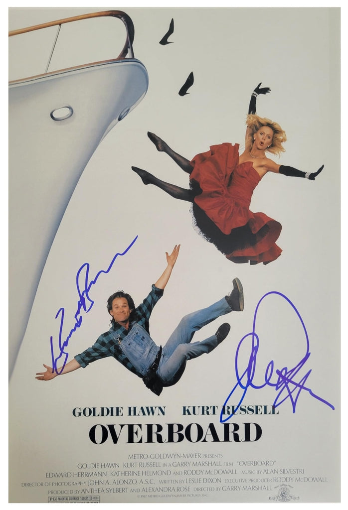 Kurt Russell Goldie Hawn Signed Overboard 12x18 Poster COA Proof autographed Photo Star