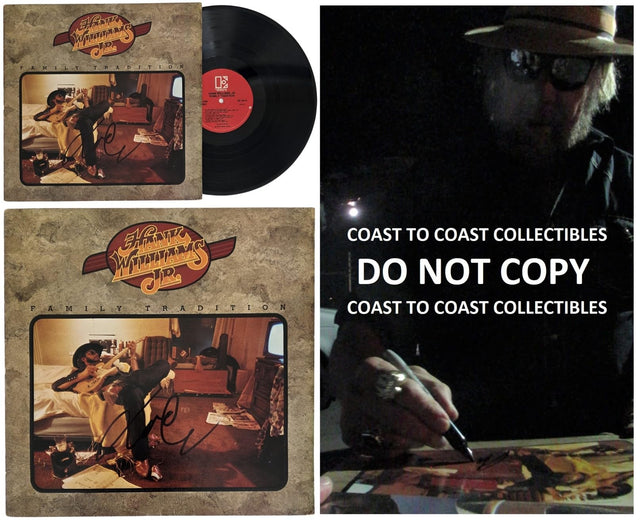 Hank Williams Jr Signed Family Tradition Album COA Proof Autographed Vinyl Record