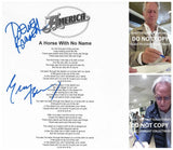 Dewey Bunnell Gerry Beckley signed America ''A Horse with No Name'' Lyrics sheet COA Proof STAR