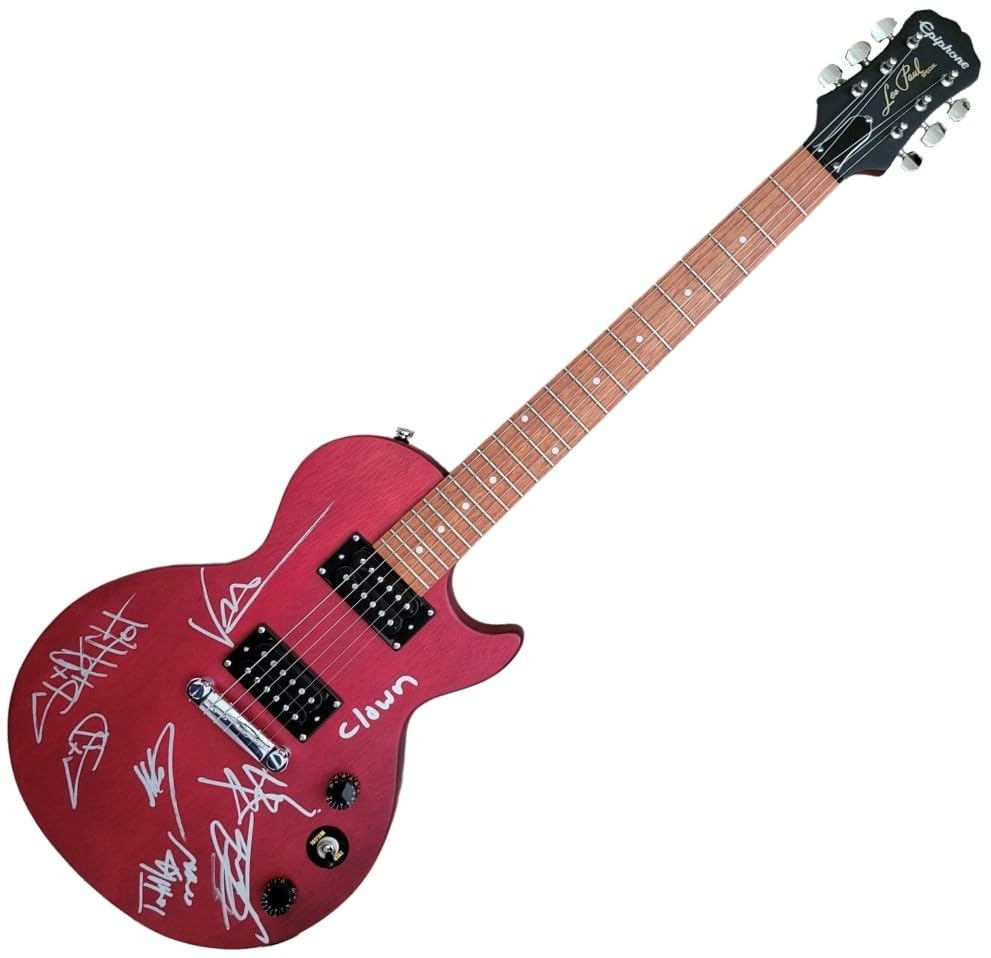 Slipknot Band Signed Les Paul Guitar COA Proof Autographed Clown,Mick,Sid,Root,V Man,Eloy,Tortilla Man