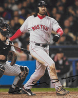 Johnny Damon Signed Red Sox Baseball 8x10 Photo Proof COA Autographed