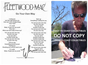 Lindsey Buckingham Signed Go Your Own Way Lyrics Sheet COA Proof Autographed Fleetwood Mac