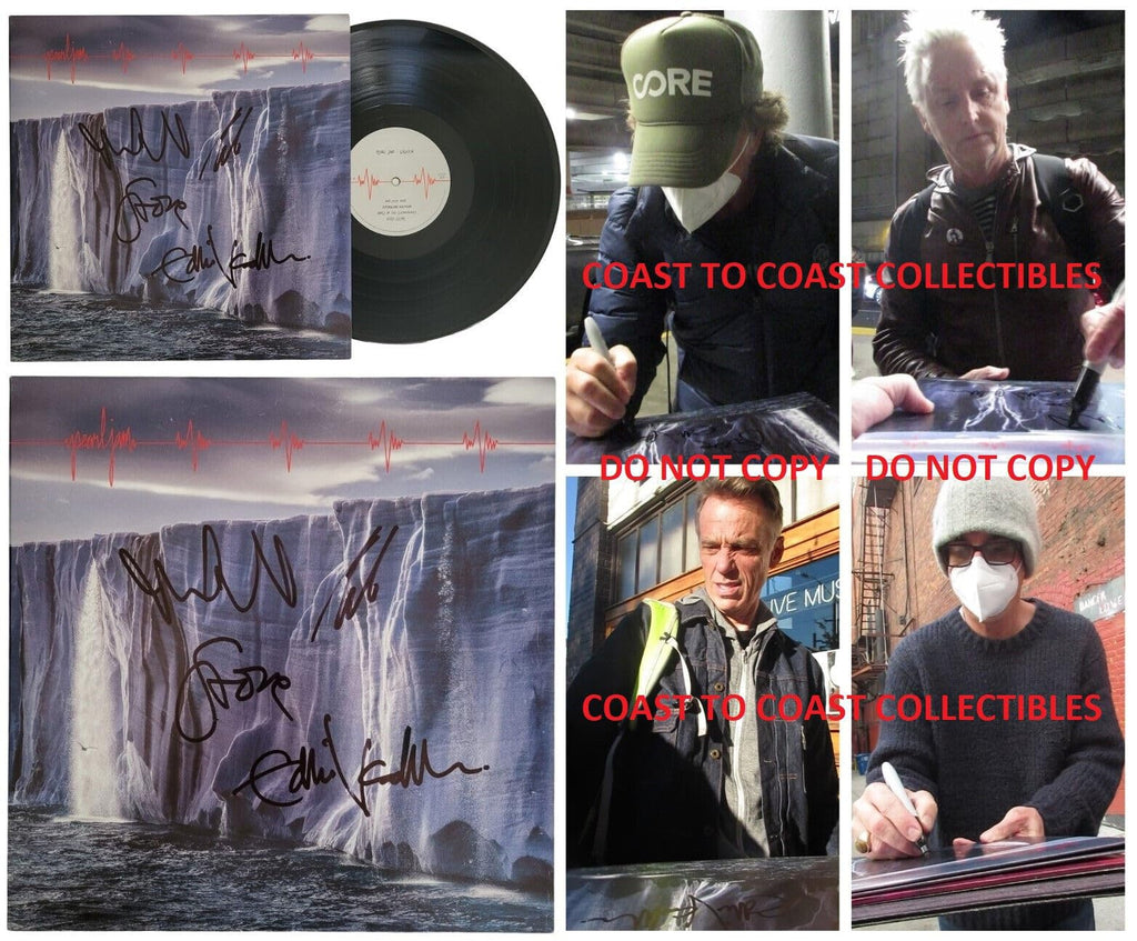 Pearl Jam Signed Gigaton Album COA Proof Autographed Vinyl Record Eddie,Matt Cameron,Mike McCready,Stone Gossard