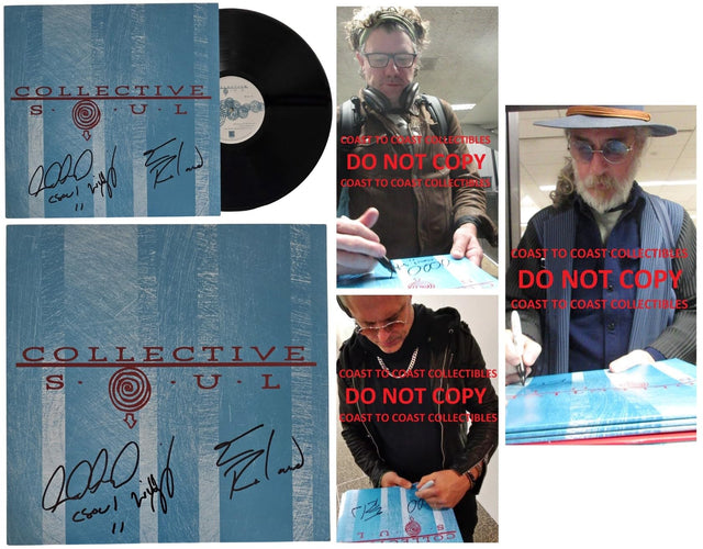 Collective Soul Band Signed Album COA Proof Autographed Vinyl Record Ed Roland Dean Roland Will Turpin