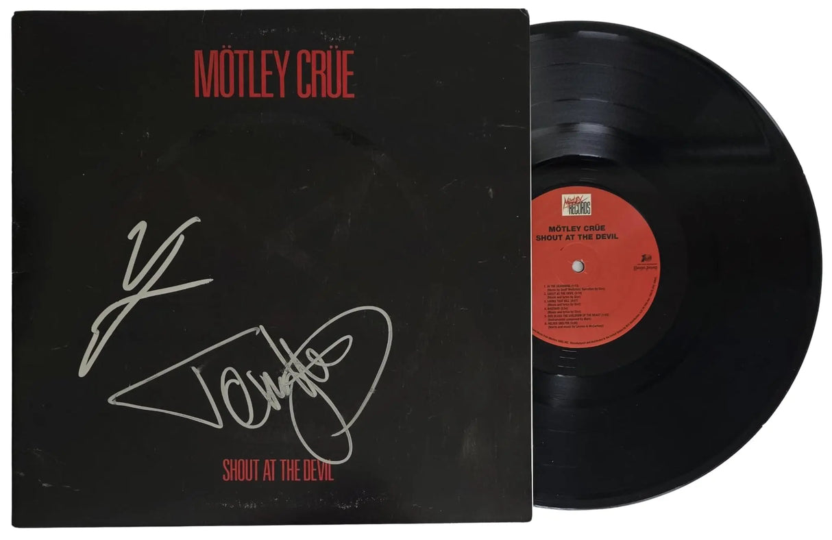 Vince Neil Tommy Lee Signed Shout at the Devil Album COA Proof Autographed Motley Crue Vinyl Record