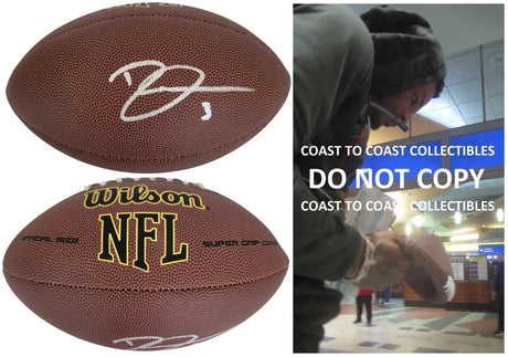 Derwin James Signed Football Proof COA Autographed Los Angeles Chargers FSU