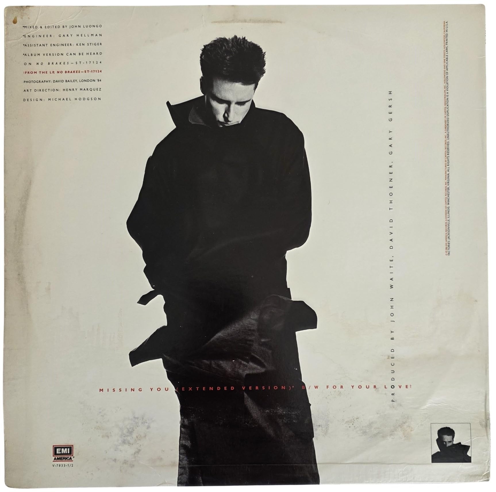 John Waite Signed Missing You Album COA Exact Proof Autographed Vinyl Record