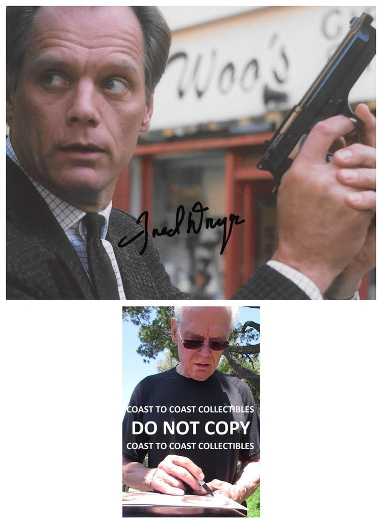 Fred Dryer Signed Hunter Sgt Rick Hunter 8x10 photo Exact Proof COA Autographed.. STAR