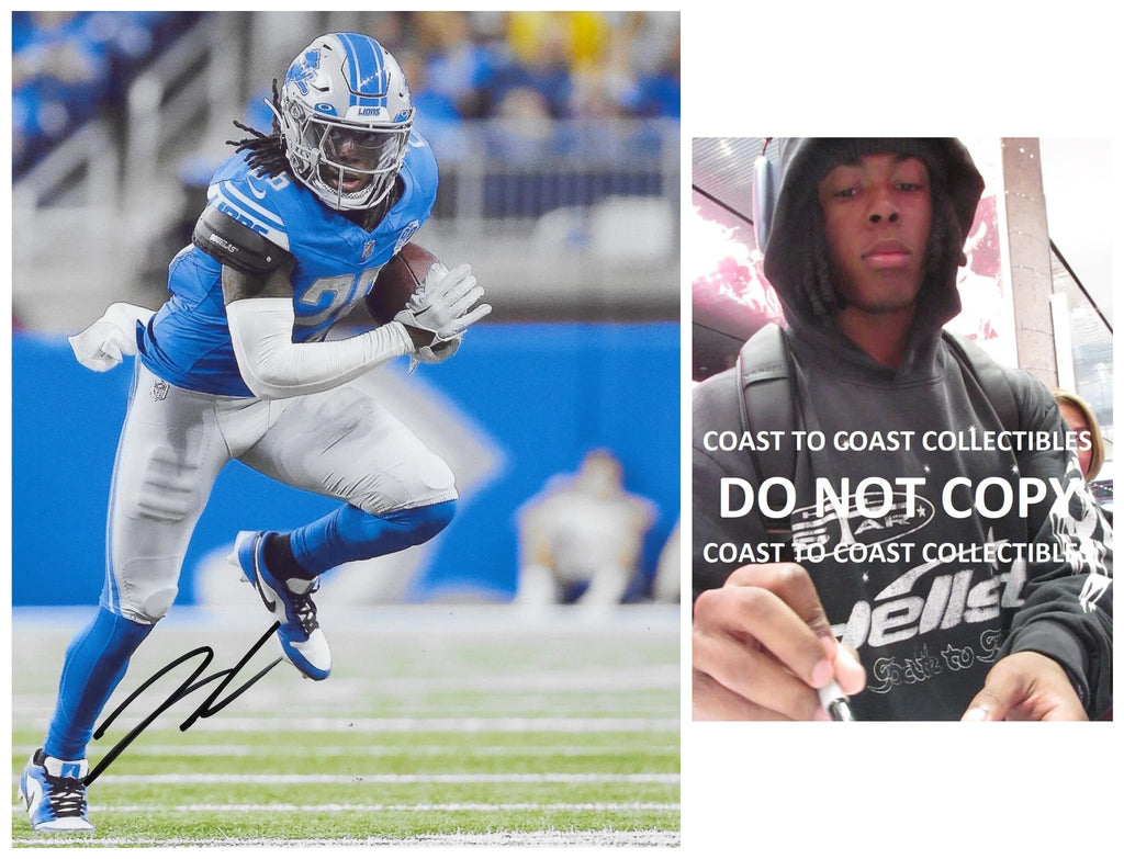 Jahmyr Gibbs Signed 8x10 Photo COA Proof Autographed Detroit Lions Football