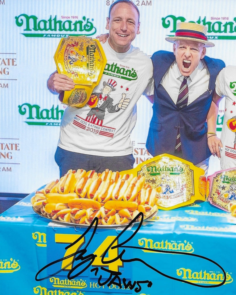 Joey Chestnut Signed 8x10 Photo Nathan Hot Dog World Champion Proof Autographed Star.