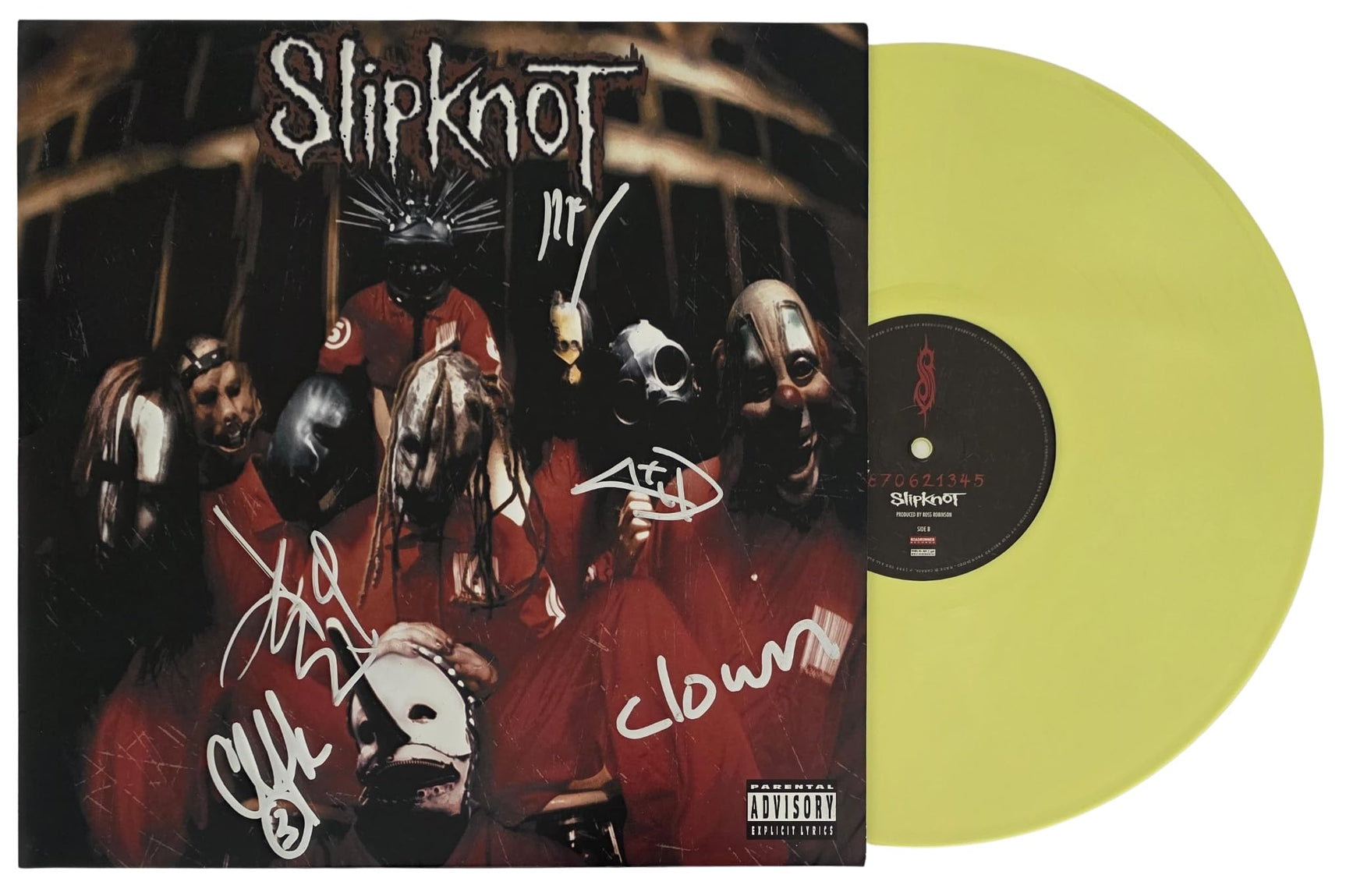 Slipknot Metal Band Signed Album COA Proof Autographed Vinyl Record Clown,Wilson,Root,Thomson,Fehn