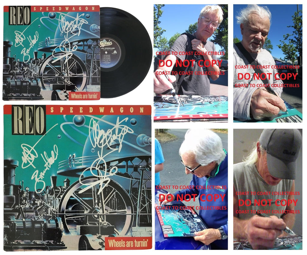 REO Speedwagon Signed Wheels Are Turnin Album Proof COA Autographed Vinyl Record