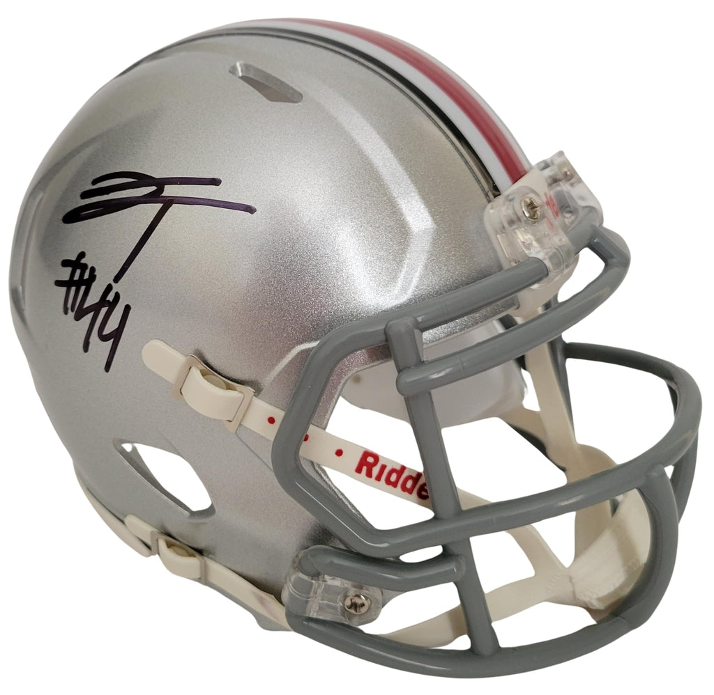 JT Tuimoloau Signed Ohio State Buckeyes Mini Football Helmet Proof COA Autographed