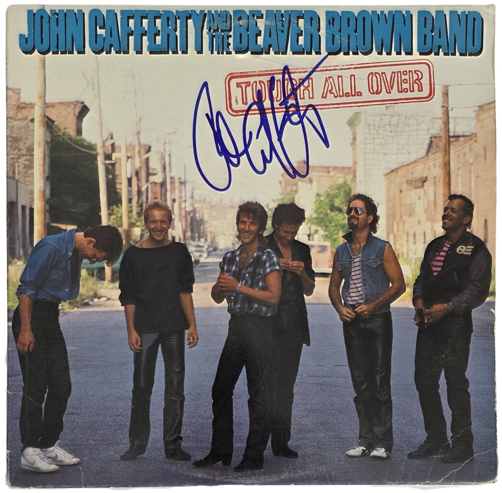 John Cafferty Signed Tough All Over Album COA Proof Autographed Vinyl Record