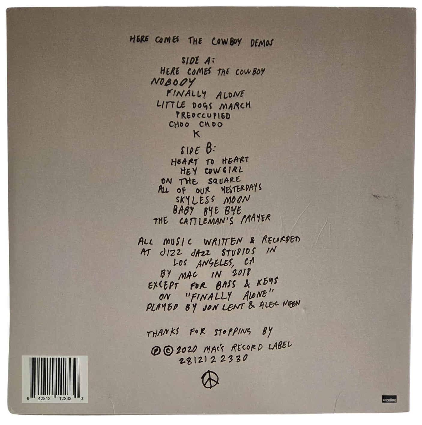 Mac DeMarco Signed Other Here Comes The Cowboy Album COA Exact Proof Autographed Vinyl Record