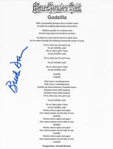Buck Dharma Signed Blue Oyster Cult Godzilla Lyrics Sheet Proof Autographed STAR