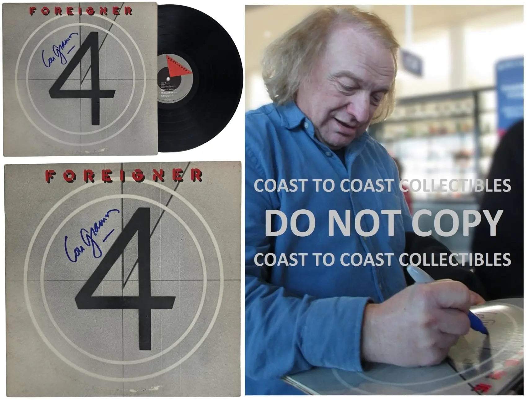 Lou Gramm Signed Foreigner 4 Album COA Exact Proof Autographed Vinyl Record