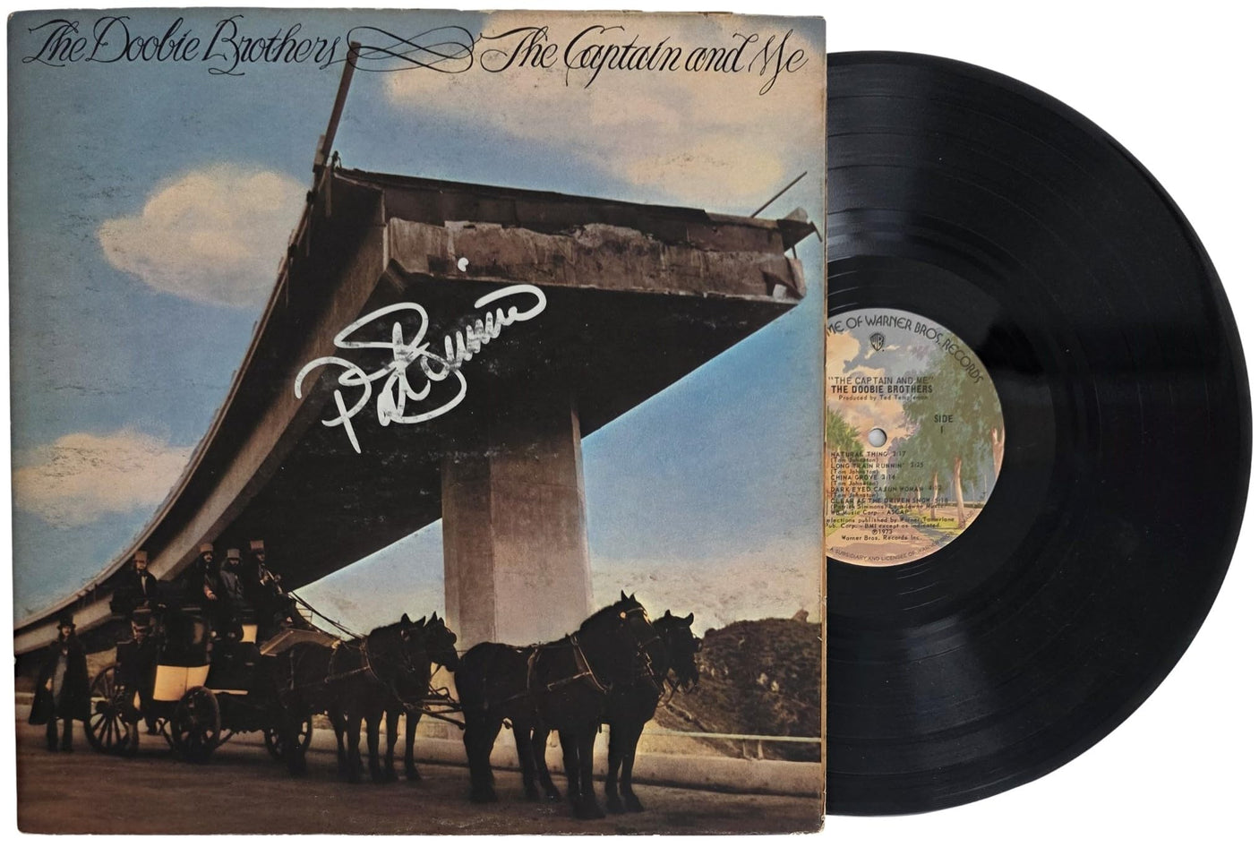 Patrick Simmons Signed The Doobie Brothers Captain and Me Album COA Proof Autographed Vinyl Record