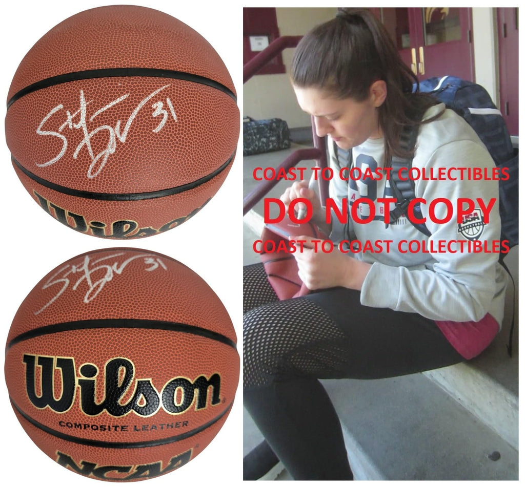 Stefanie Dolson UConn Huskies Signed Basketball COA Proof Washington Mystics