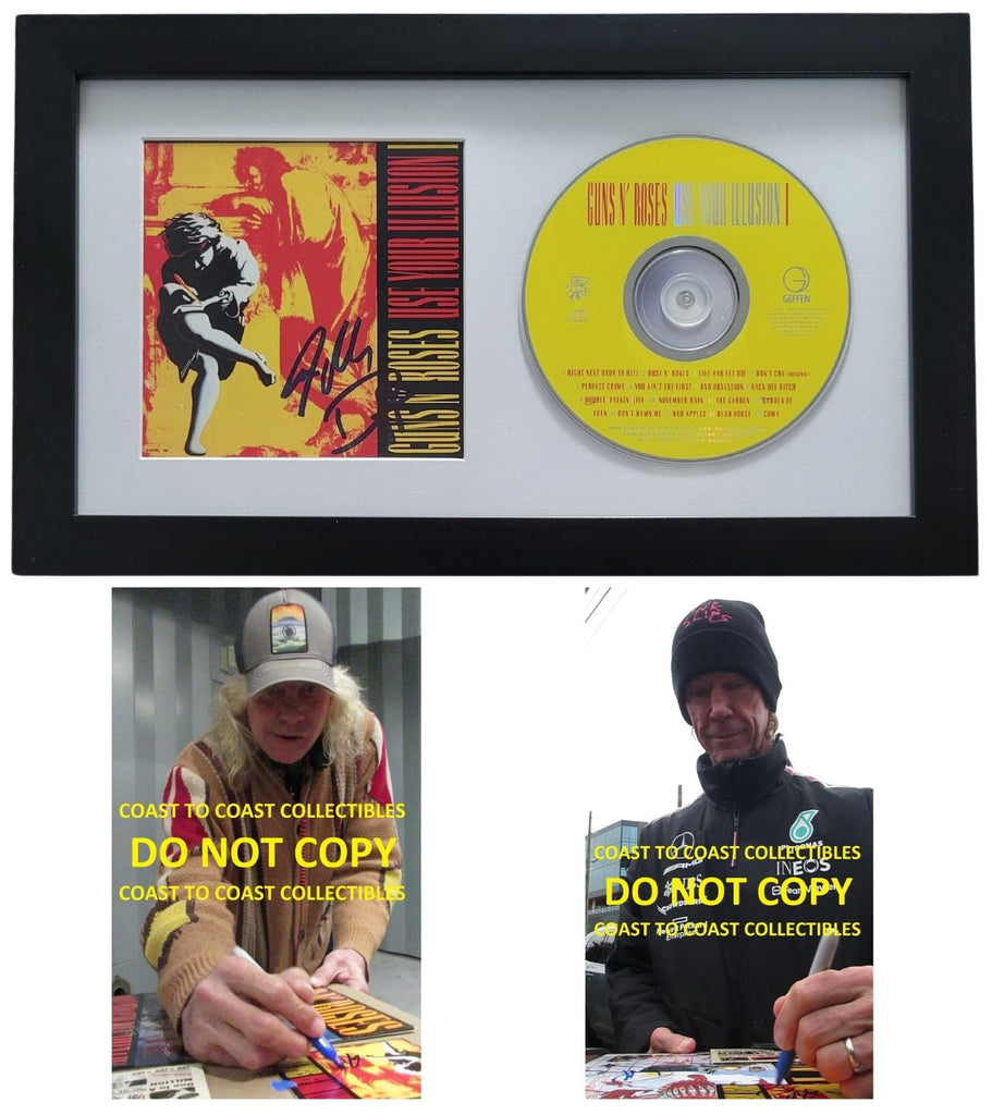 Duff McKagan Steve Adler Signed G.N.R Use Your Illusion I CD Proof COA Framed Gun N Roses Autographed