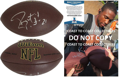 Patrick Peterson Signed Football Proof Beckett COA Vikings Cardinals LSU Tigers