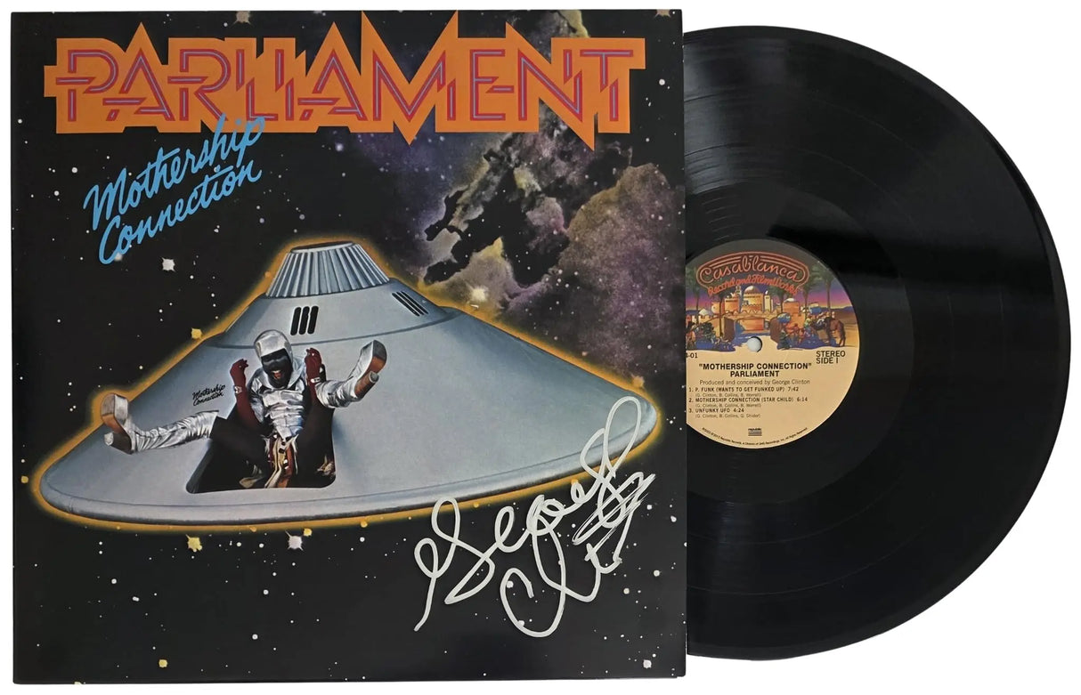George Clinton Signed Parliament Mothership Connection Album COA Proof Autographed Vinyl Record