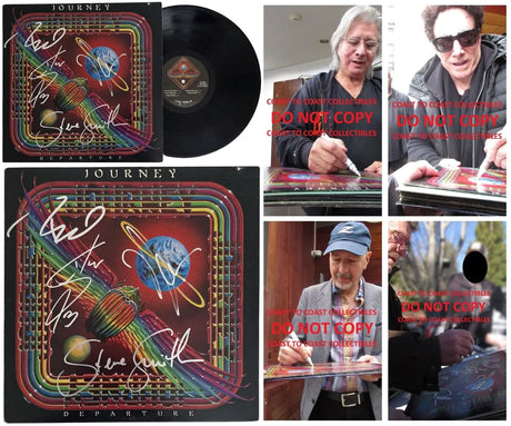 Journey Signed Departure Album COA Proof Autographed Vinyl Record Steve Perry, Steve Smith, Neal Schon, Ross Valory