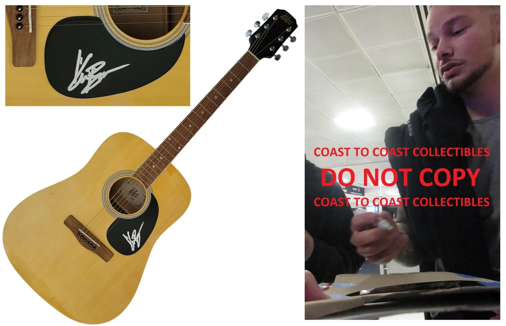 Kane Brown Signed Acoustic Guitar COA Proof Autographed Country Music Star