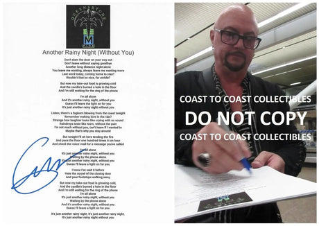 Geoff Tate Signed Queensryche Another Rainy Night Without you Lyrics sheet COA Proof