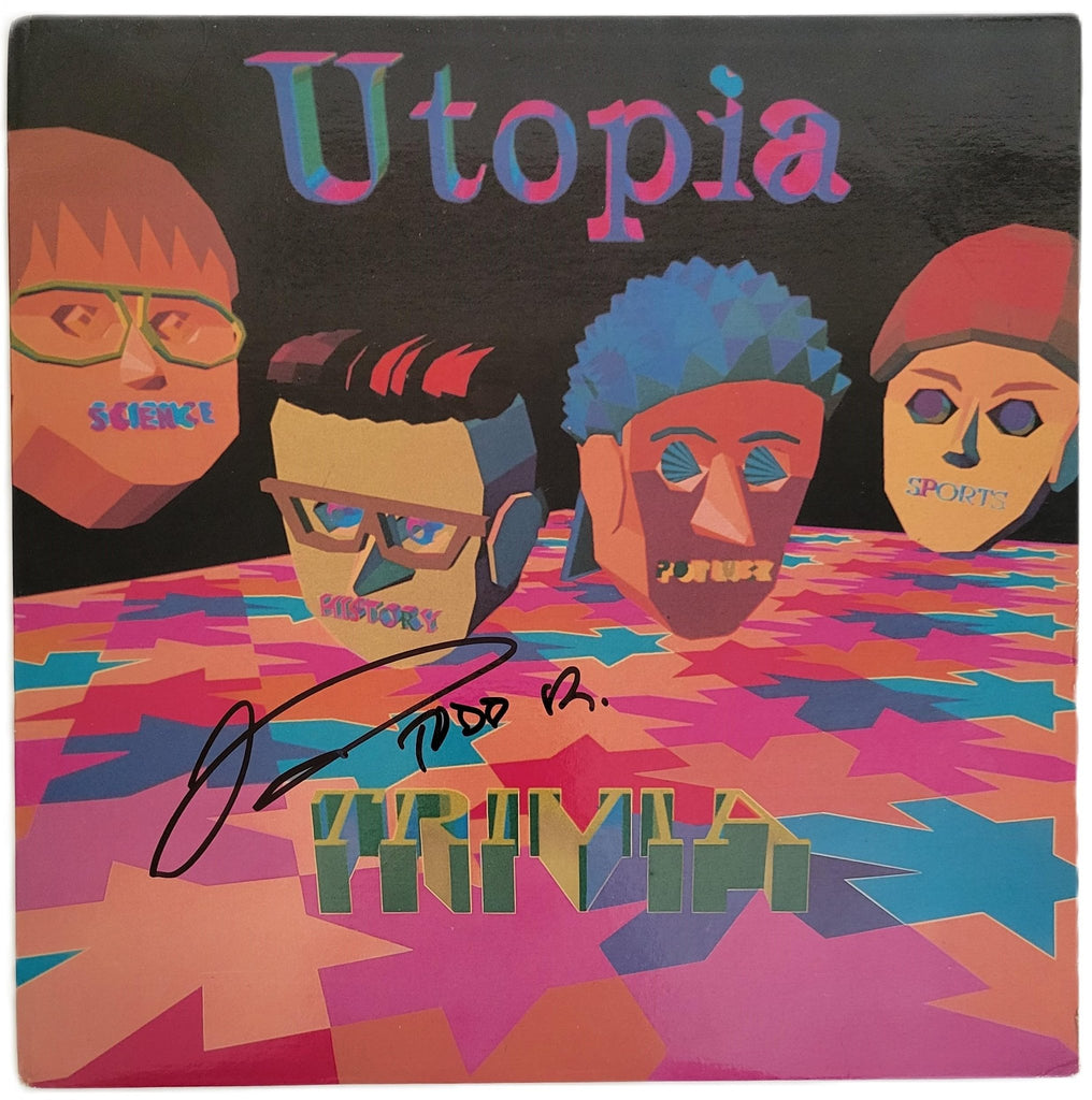 Todd Rundgren Signed Utopia Trivia Album Vinyl Record Proof Autographed