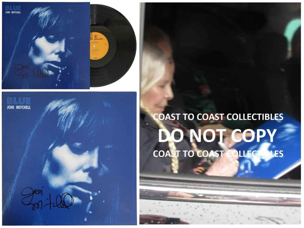 Joni Mitchell Signed Blue Album COA Exact Proof Autographed Vinyl Record VERY RARE