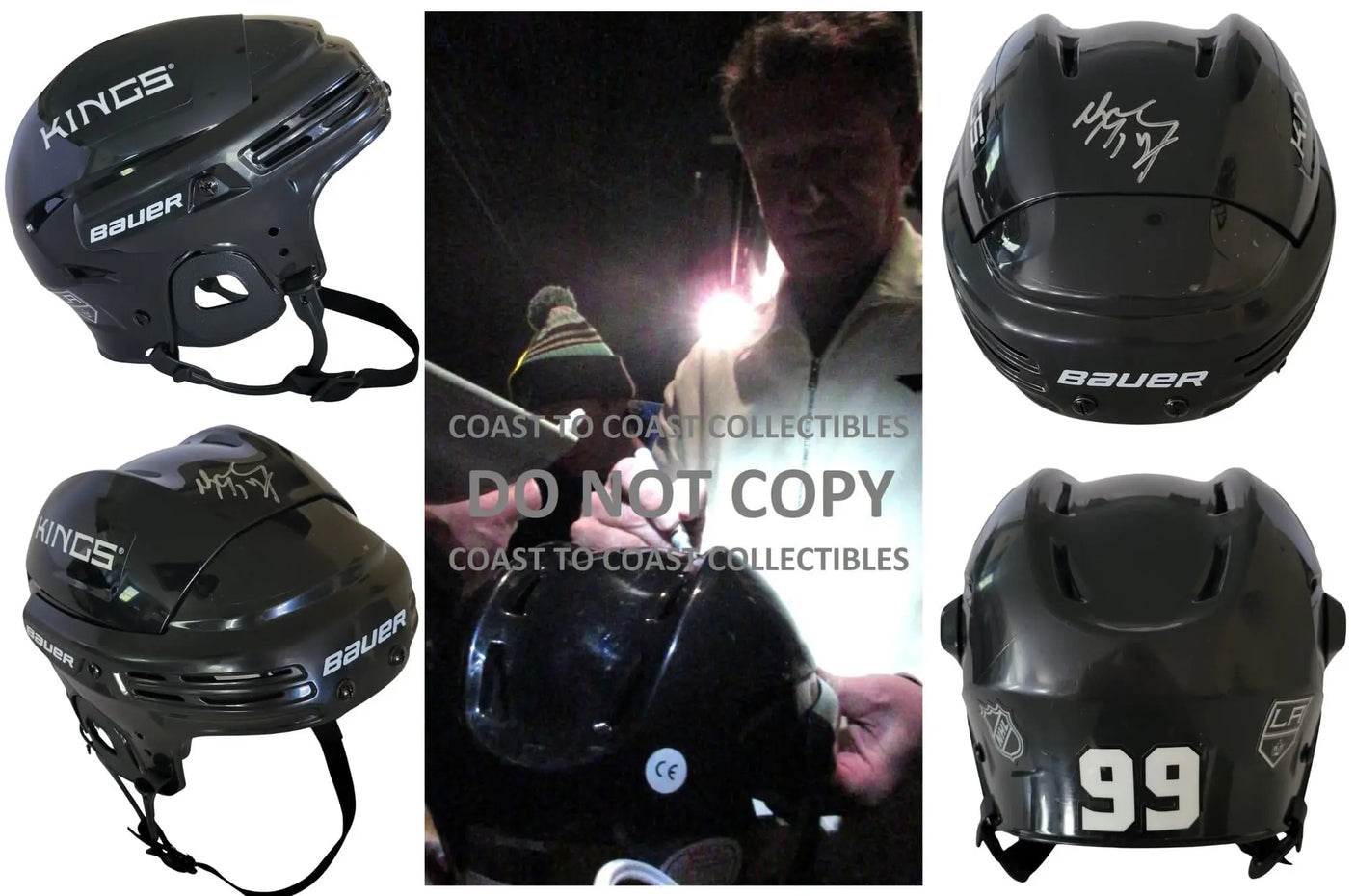 Wayne Gretzky Signed LA Kings Full Size Hockey Helmet Exact Proof COA Autographed!