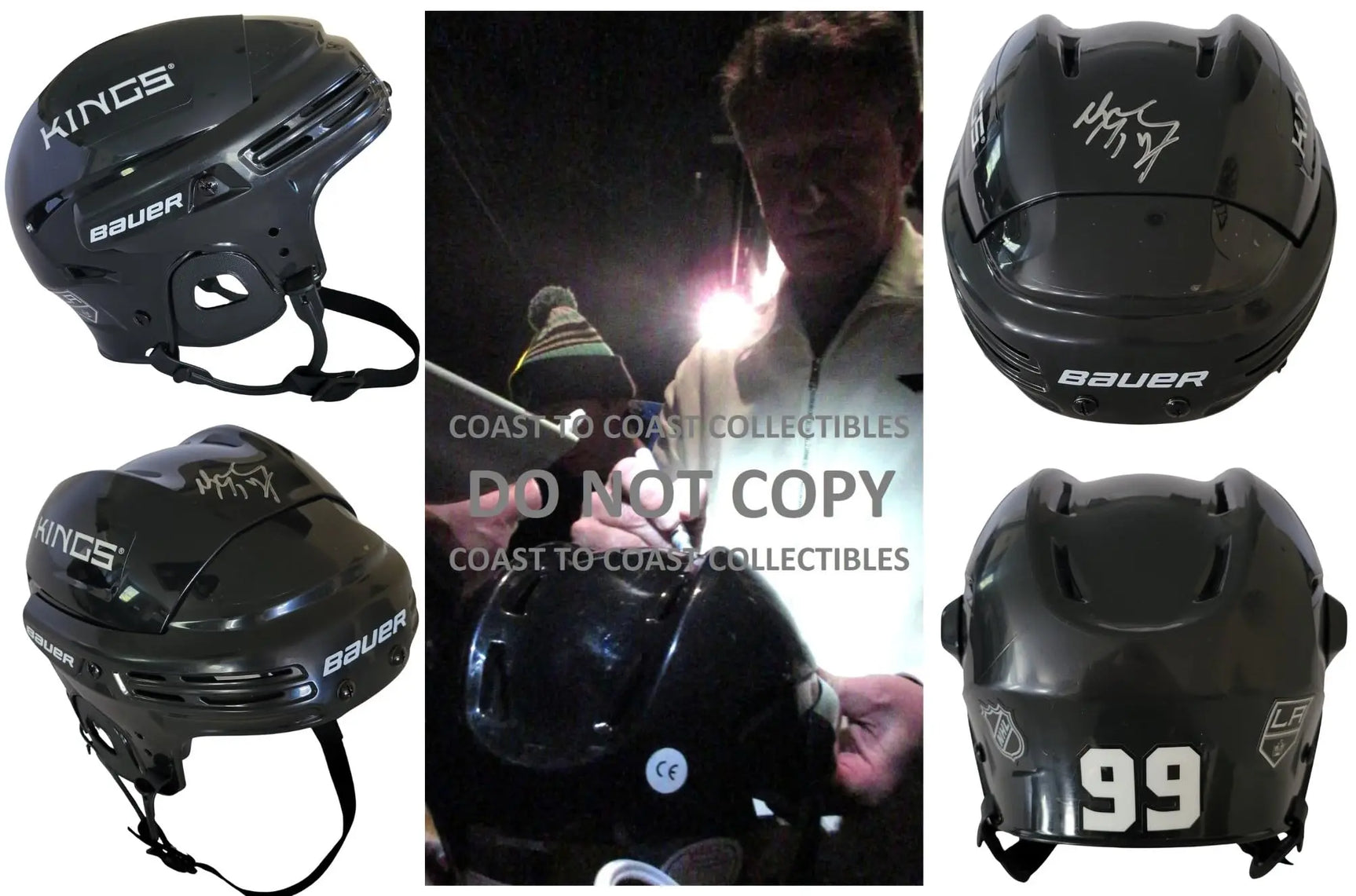 Wayne Gretzky Signed LA Kings Full Size Hockey Helmet Exact Proof COA Autographed!