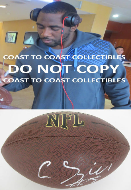 CJ Spiller Signed Football COA Proof Autographed Buffalo Bills Clemson Tigers