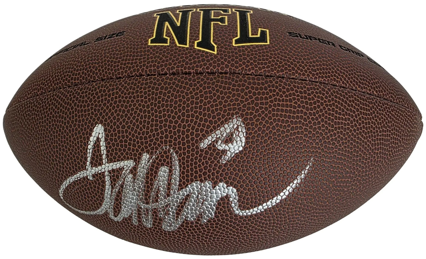 Terrell Davis Signed Football Proof Beckett COA Denver Broncos Georgia Bulldogs Autographed