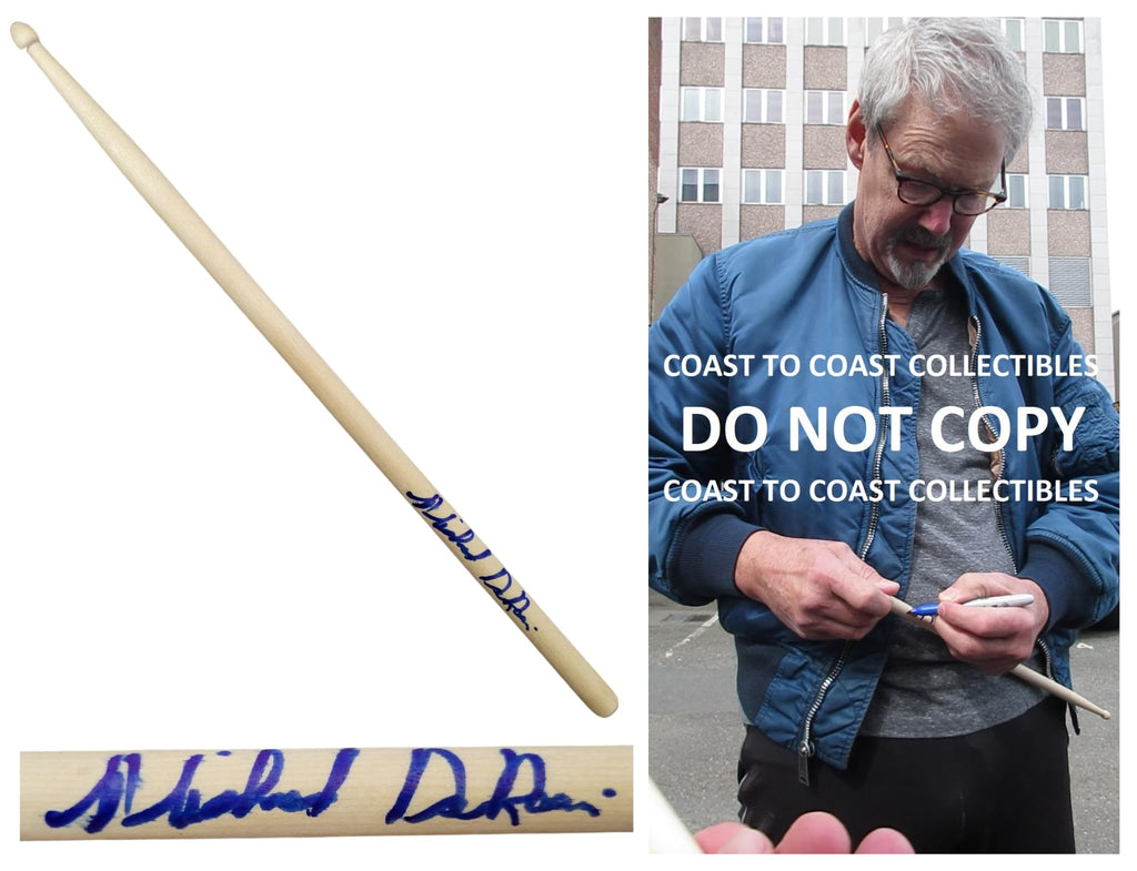 Michael Derosier Heart Drummer Signed Drumstick COA Exact Proof Autographed STAR