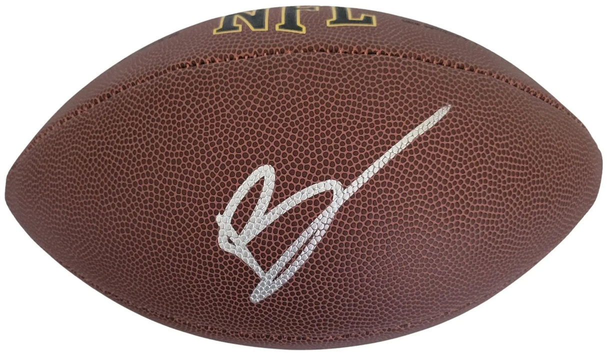 Brian Urlacher Signed Football Proof COA Autographed Chicago Bears HOF