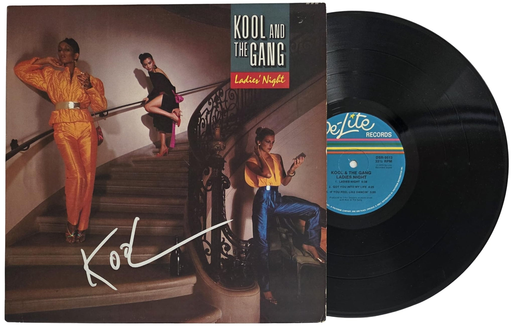 Robert Bell Signed Kool & the Gang Ladies Night Album COA Proof Autographed Vinyl Record