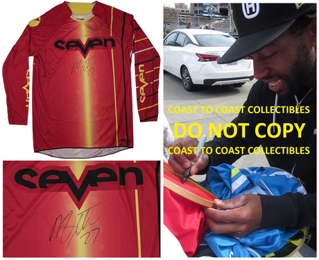 Malcolm Stewart Supercross Motocross signed Seven Jersey proof COA autographed,