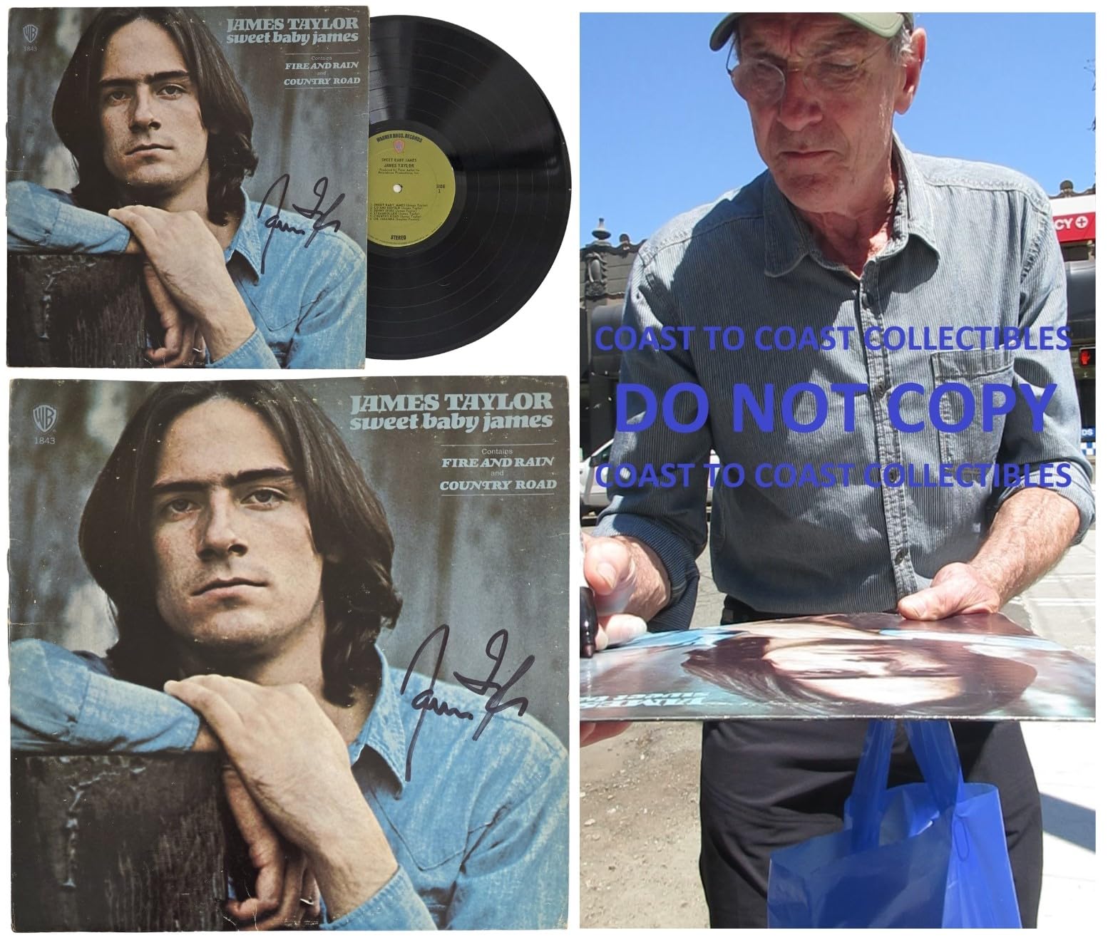 James Taylor Signed Sweet Baby James Album COA Exact Proof Autographed Vinyl Record