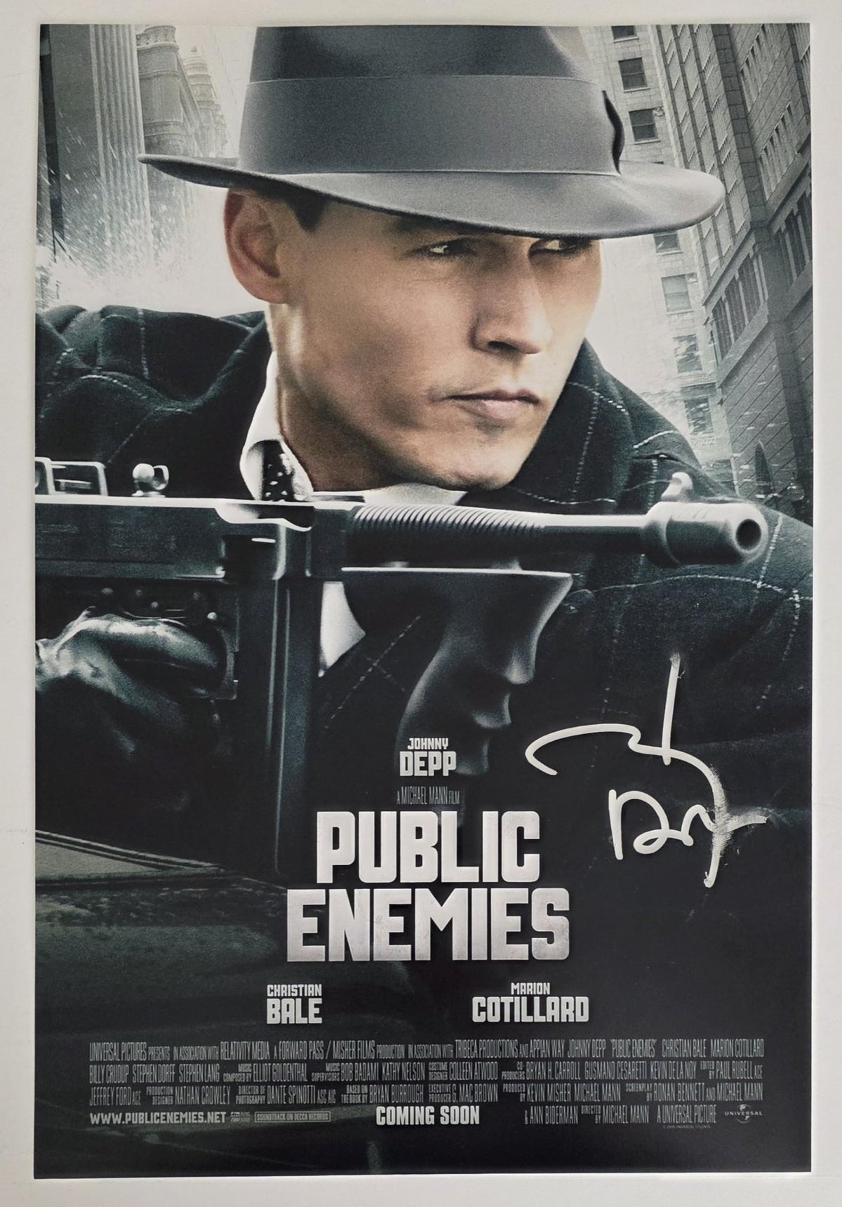 Johnny Depp Signed Public Enemies 12x18 Photo Poster COA Proof Autographed