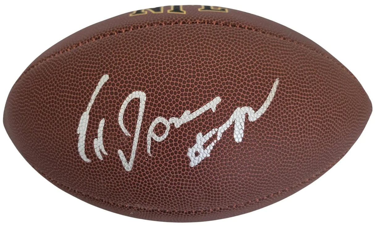 Ed Jones Signed Football Proof COA Autographed Ed Too Tall Jones Cowboys