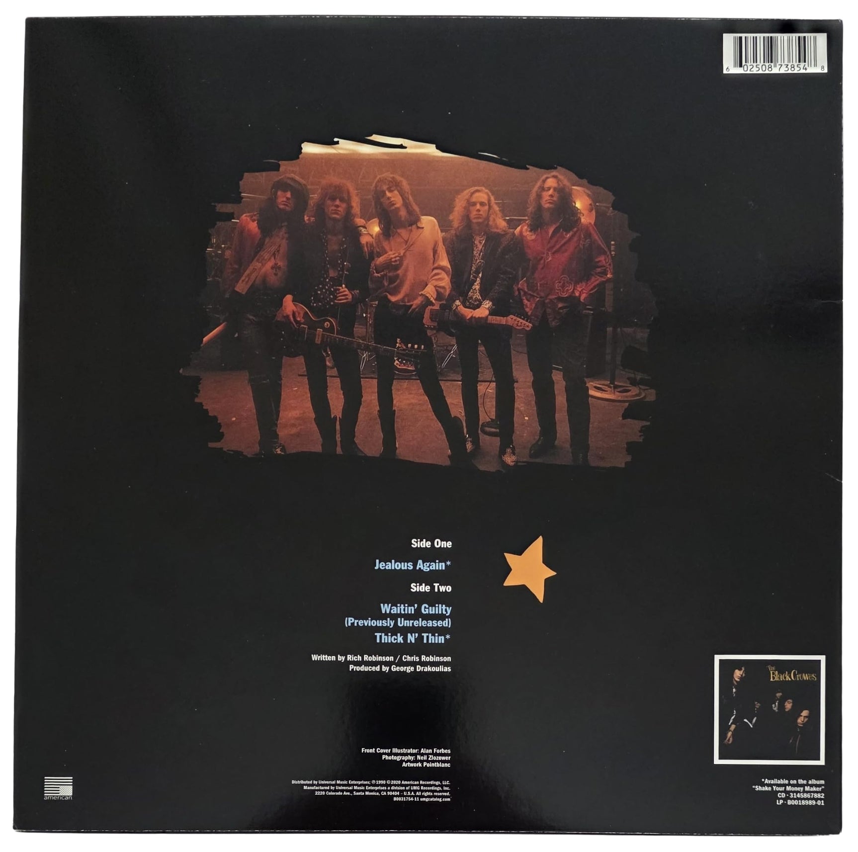 The Black Crowes Signed Jealous Again Album COA Proof Autographed Vinyl Record Chris Robinson & Rich Robinson