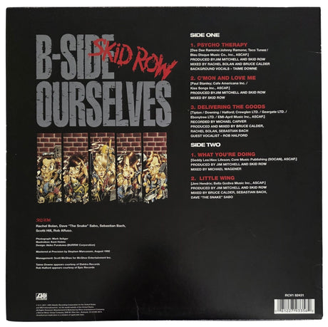 Skid Row Band Signed B - Side Ourselves Album COA Proof Autographed Vinyl Record Sabo,Hill,Bolan,Bach