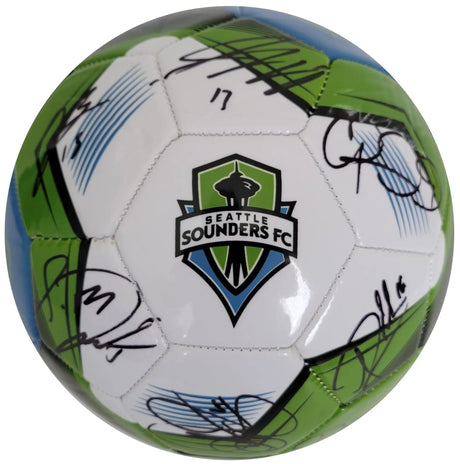 2024 Seattle Sounders FC Team Signed Logo Soccer Ball Proof COA Autographed
