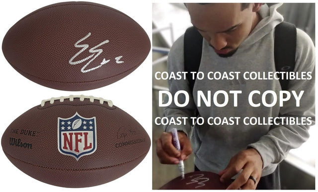 Emeka Egbuka Signed Football Proof COA Autographed Ohio State Buckeyes Tampa Bay Buccaneers Bucs