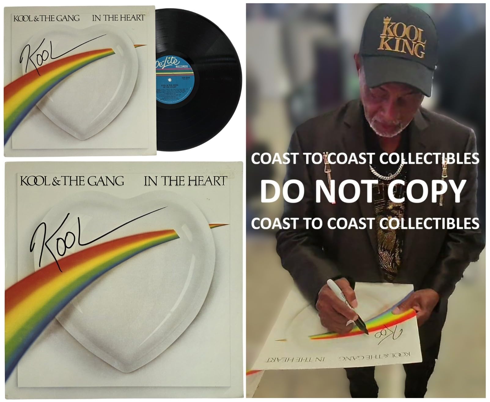Robert Bell Signed Kool & the Gang In the Heart Album COA Proof Autographed Vinyl Record